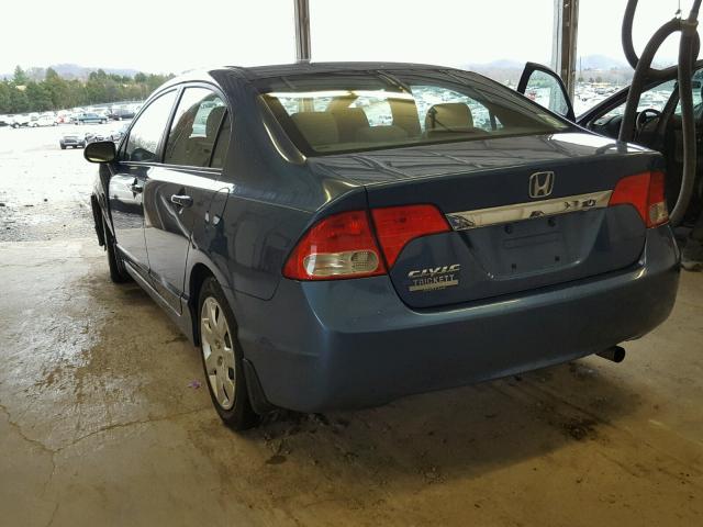 2HGFA16549H364237 - 2009 HONDA CIVIC LX BLUE photo 3