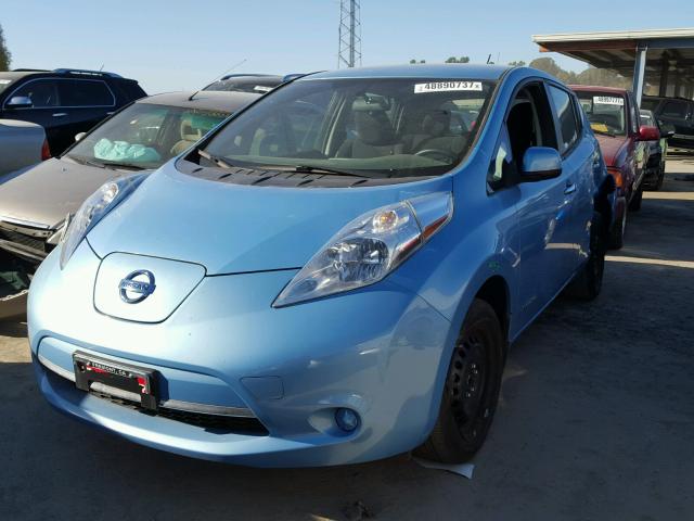 1N4AZ0CP1FC333243 - 2015 NISSAN LEAF S BLUE photo 2