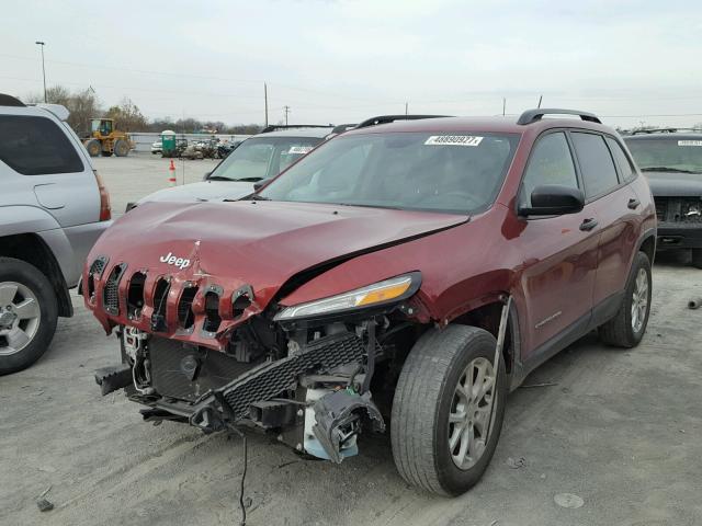 1C4PJMAB2GW175831 - 2016 JEEP CHEROKEE S RED photo 2