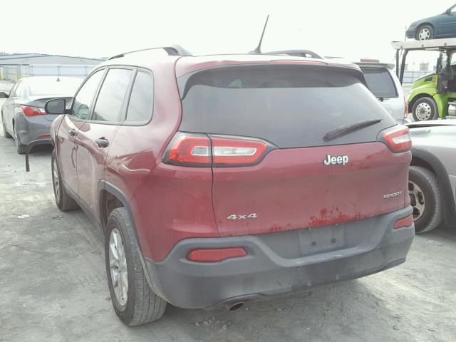 1C4PJMAB2GW175831 - 2016 JEEP CHEROKEE S RED photo 3