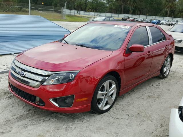 3FAHP0KCXCR154599 - 2012 FORD FUSION SPO RED photo 2