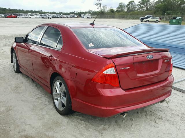 3FAHP0KCXCR154599 - 2012 FORD FUSION SPO RED photo 3