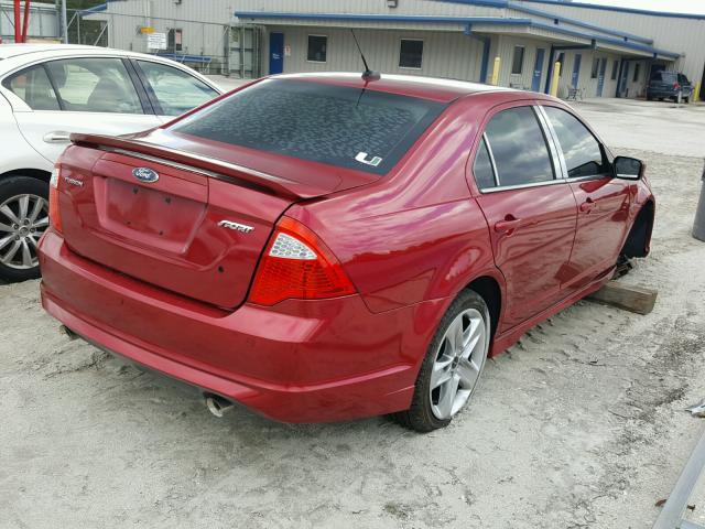 3FAHP0KCXCR154599 - 2012 FORD FUSION SPO RED photo 4