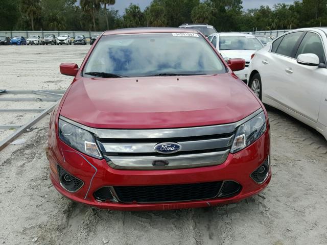 3FAHP0KCXCR154599 - 2012 FORD FUSION SPO RED photo 9