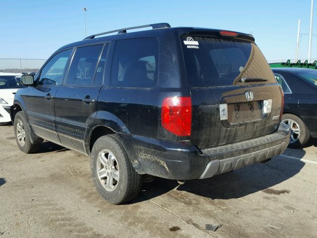 2HKYF18643H591909 - 2003 HONDA PILOT EXL BLACK photo 3