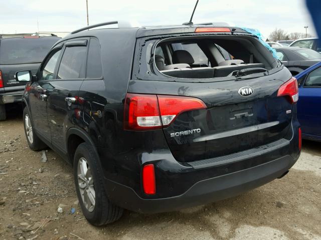 5XYKT4A61FG624824 - 2015 KIA SORENTO LX BLACK photo 3