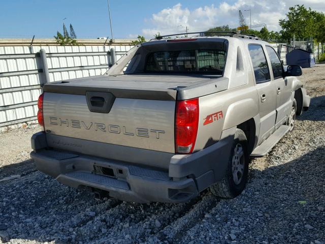 3GNEC13T22G244165 - 2002 CHEVROLET AVALANCHE TAN photo 4