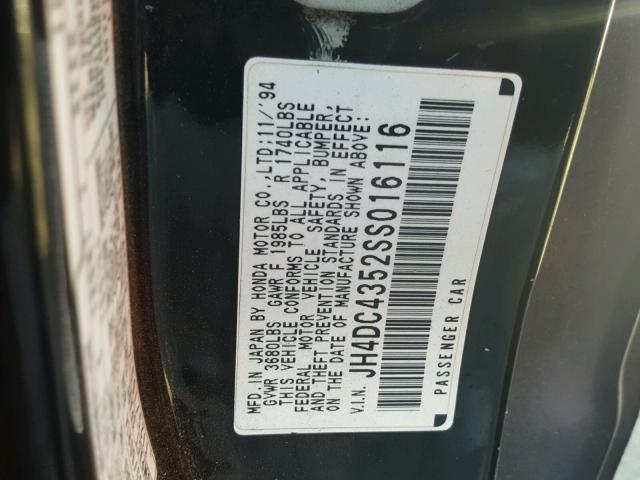 JH4DC4352SS016116 - 1995 ACURA INTEGRA LS BLACK photo 10