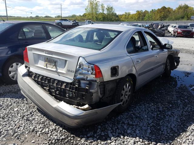 YV1RS61R522130312 - 2002 VOLVO S60 SILVER photo 4