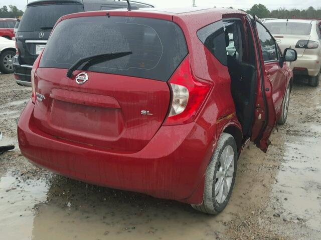 3N1CE2CP8EL433100 - 2014 NISSAN VERSA NOTE RED photo 4