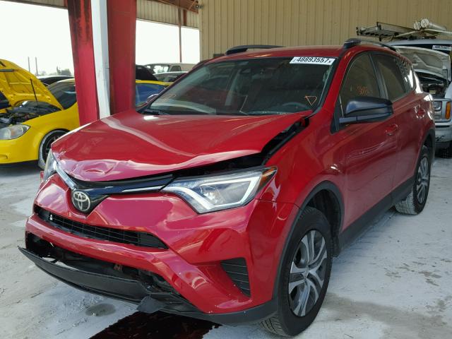 2T3ZFREV3HW340555 - 2017 TOYOTA RAV4 LE RED photo 2