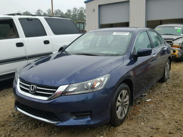 1HGCR2F31EA003105 - 2014 HONDA ACCORD LX BLUE photo 2