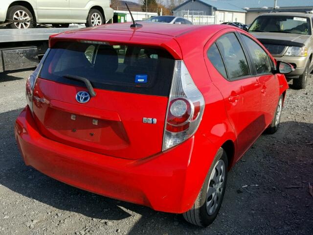 JTDKDTB31D1545212 - 2013 TOYOTA PRIUS C RED photo 4