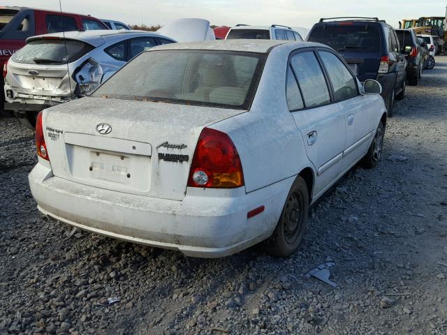 KMHCG45C84U556408 - 2004 HYUNDAI ACCENT GL WHITE photo 4