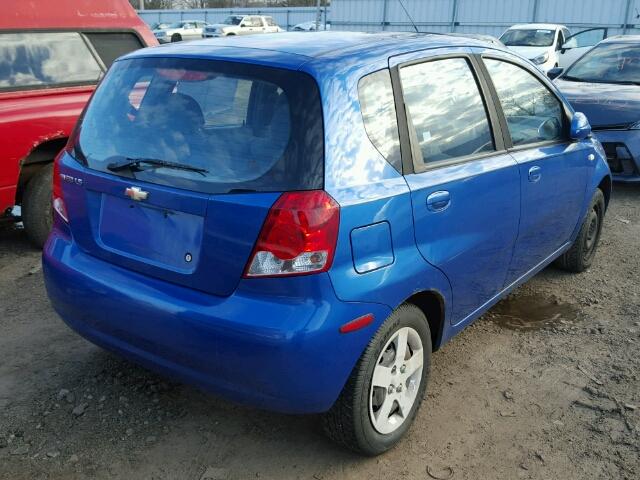 KL1TD62625B285549 - 2005 CHEVROLET AVEO BASE BLUE photo 4