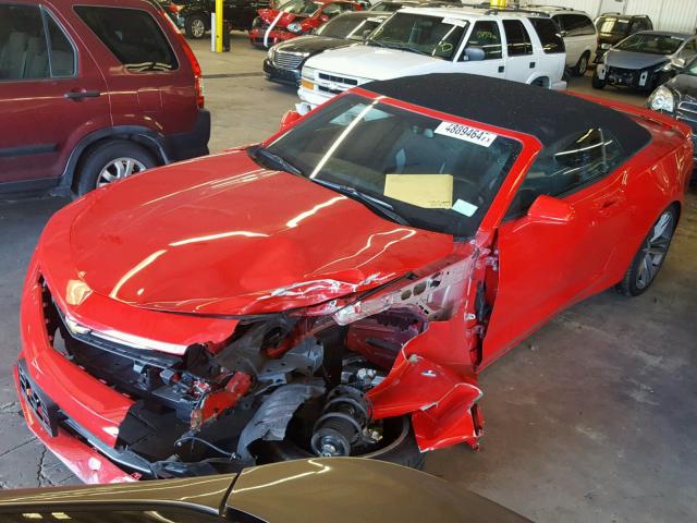 1G1FB3DS3H0203406 - 2017 CHEVROLET CAMARO LT RED photo 2