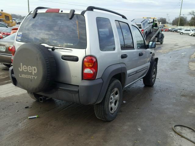 1J4GL48K93W546102 - 2003 JEEP LIBERTY SP SILVER photo 4