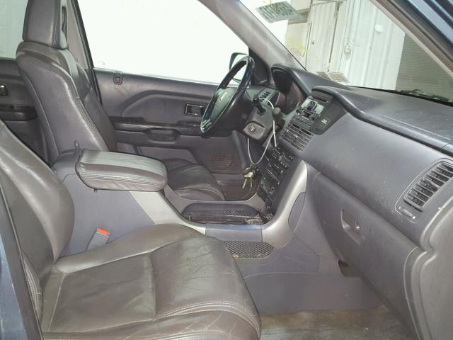 5FNYF18585B060110 - 2005 HONDA PILOT EXL BLUE photo 5