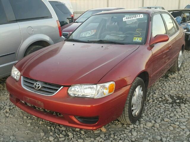 2T1BR12E11C391812 - 2001 TOYOTA COROLLA CE RED photo 2