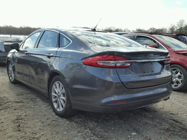 3FA6P0HD4HR344834 - 2017 FORD FUSION SE GRAY photo 3