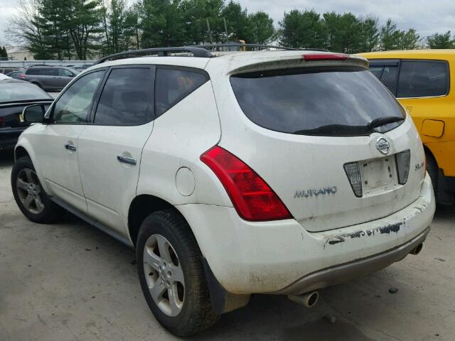 JN8AZ08W05W423494 - 2005 NISSAN MURANO SL WHITE photo 3