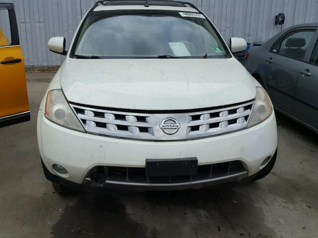 JN8AZ08W05W423494 - 2005 NISSAN MURANO SL WHITE photo 9