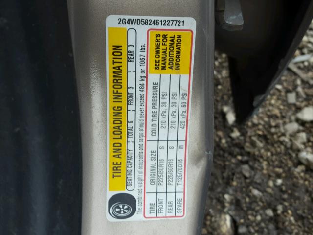 2G4WD582461227721 - 2006 BUICK LACROSSE C TAN photo 10