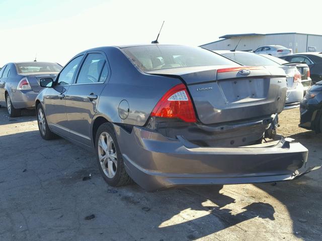 3FAHP0HA0CR248710 - 2012 FORD FUSION SE CHARCOAL photo 3