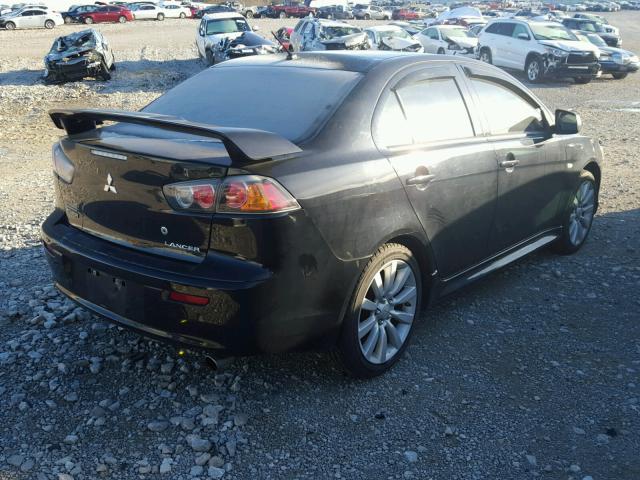 JA32U8FW3BU010135 - 2011 MITSUBISHI LANCER GTS BLACK photo 4