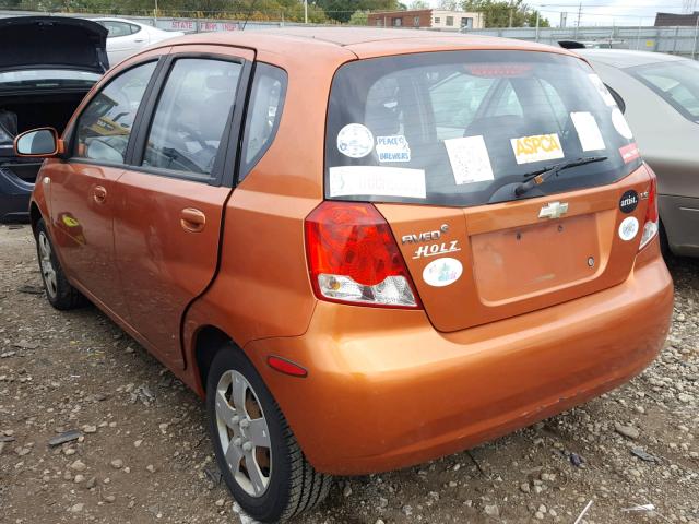 KL1TD66607B721327 - 2007 CHEVROLET AVEO BASE Narıncı foto 3