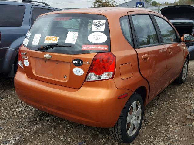 KL1TD66607B721327 - 2007 CHEVROLET AVEO BASE Narıncı foto 4