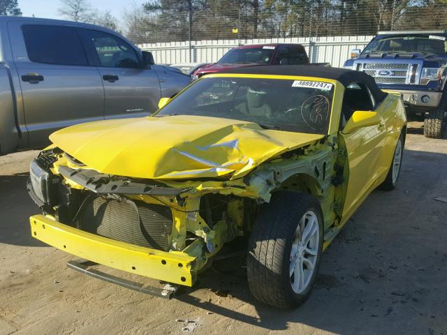 2G1FD3D35F9147295 - 2015 CHEVROLET CAMARO LT YELLOW photo 2