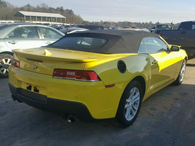 2G1FD3D35F9147295 - 2015 CHEVROLET CAMARO LT YELLOW photo 4