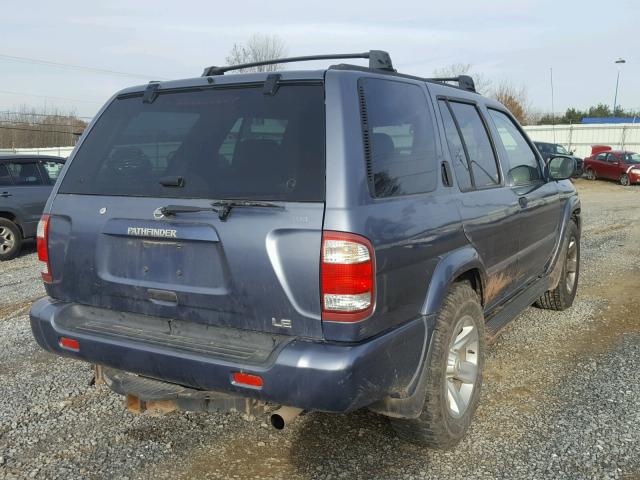 JN8DR09X72W664761 - 2002 NISSAN PATHFINDER BLUE photo 4