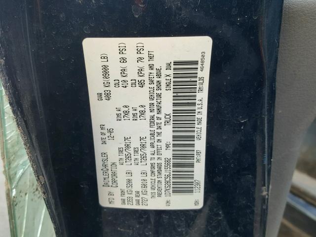 1D7KS28C56J155682 - 2006 DODGE RAM 2500 S BLUE photo 10
