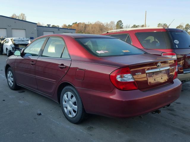 4T1BE32K92U096342 - 2002 TOYOTA CAMRY LE RED photo 3