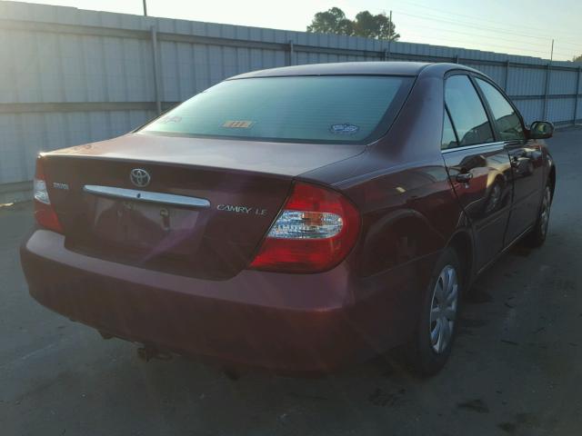 4T1BE32K92U096342 - 2002 TOYOTA CAMRY LE 红色 照片 4