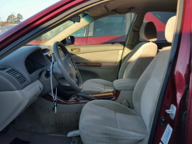 4T1BE32K92U096342 - 2002 TOYOTA CAMRY LE RED photo 5