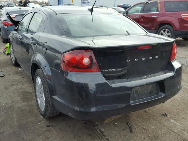 1C3CDZAB6CN132665 - 2012 DODGE AVENGER SE BLACK photo 3