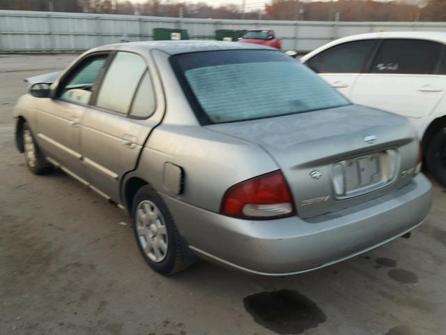 3N1CB51D22L651810 - 2002 NISSAN SENTRA XE GRAY photo 3