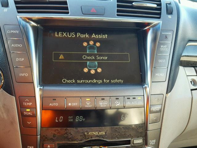 JTHBL46F275047111 - 2007 LEXUS LS 460 BLACK photo 9