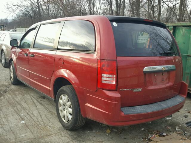 2A8HR44H28R767360 - 2008 CHRYSLER TOWN & COU RED photo 3