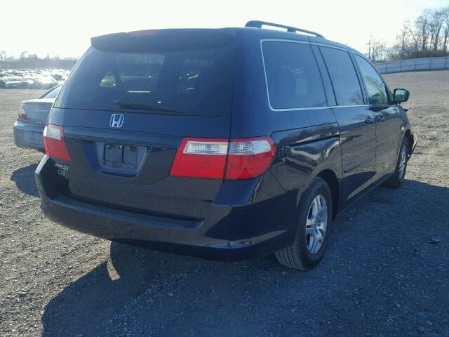 5FNRL38697B085392 - 2007 HONDA ODYSSEY EX BLUE photo 4