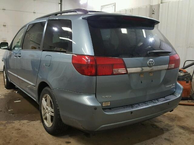 5TDZA22C14S175576 - 2004 TOYOTA SIENNA XLE BLUE photo 3