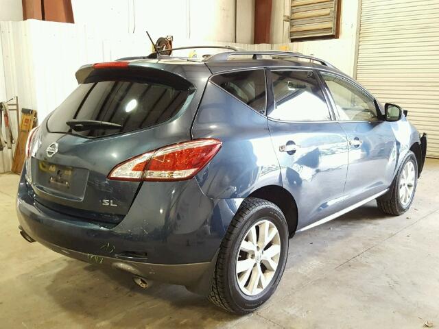 JN8AZ1MU6CW113230 - 2012 NISSAN MURANO S BLUE photo 4