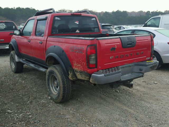 1N6ED27Y21C376956 - 2001 NISSAN FRONTIER C RED photo 3