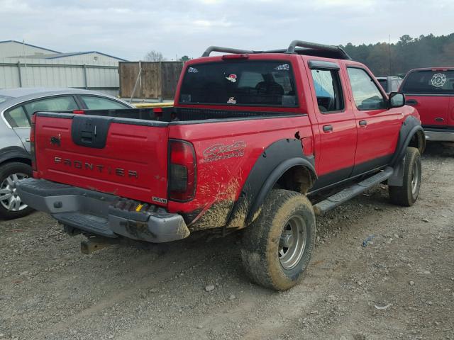 1N6ED27Y21C376956 - 2001 NISSAN FRONTIER C RED photo 4