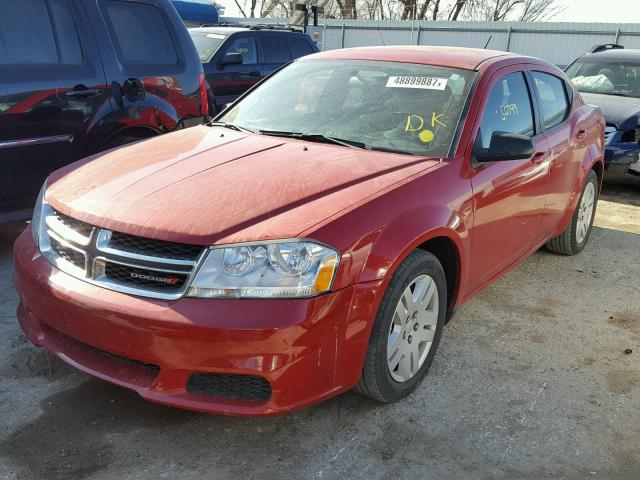 1C3CDZAG6EN218329 - 2014 DODGE AVENGER SE RED photo 2