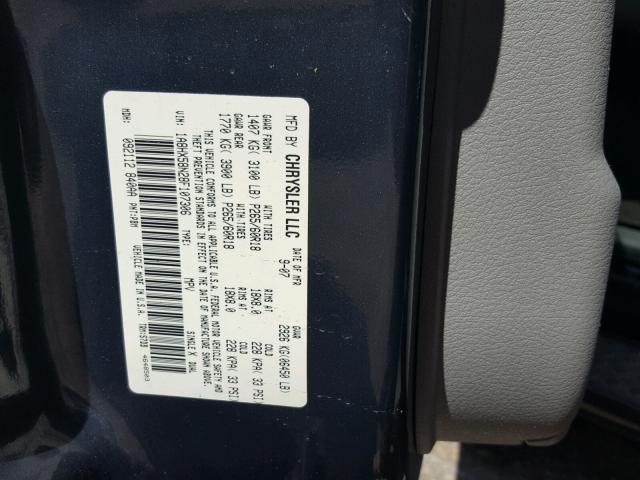 1A8HX58N28F107306 - 2008 CHRYSLER ASPEN LIMI BLUE photo 10