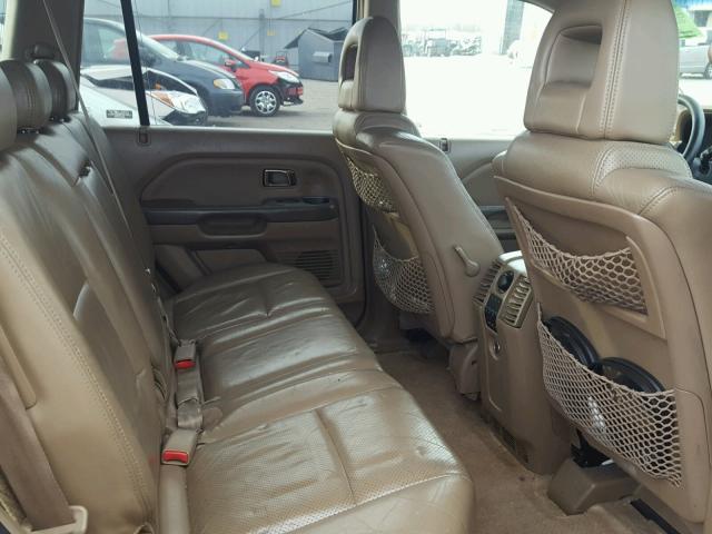 5FNYF18645B023516 - 2005 HONDA PILOT EXL GOLD photo 6